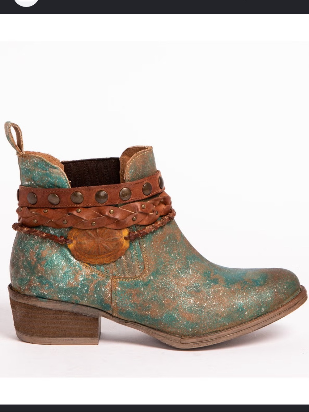 Corral Circle G Green Harness Studded boots 9.5 green cowboy western boho